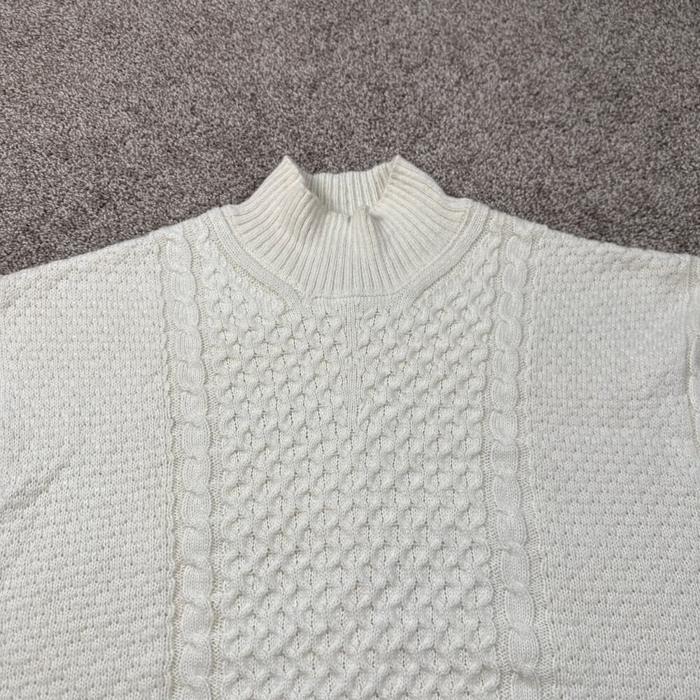 Maeve Cable-Knit Wool Blend Sweater Vest Oversized NWT Small Mock Neck Ivory - Picture 11 of 14